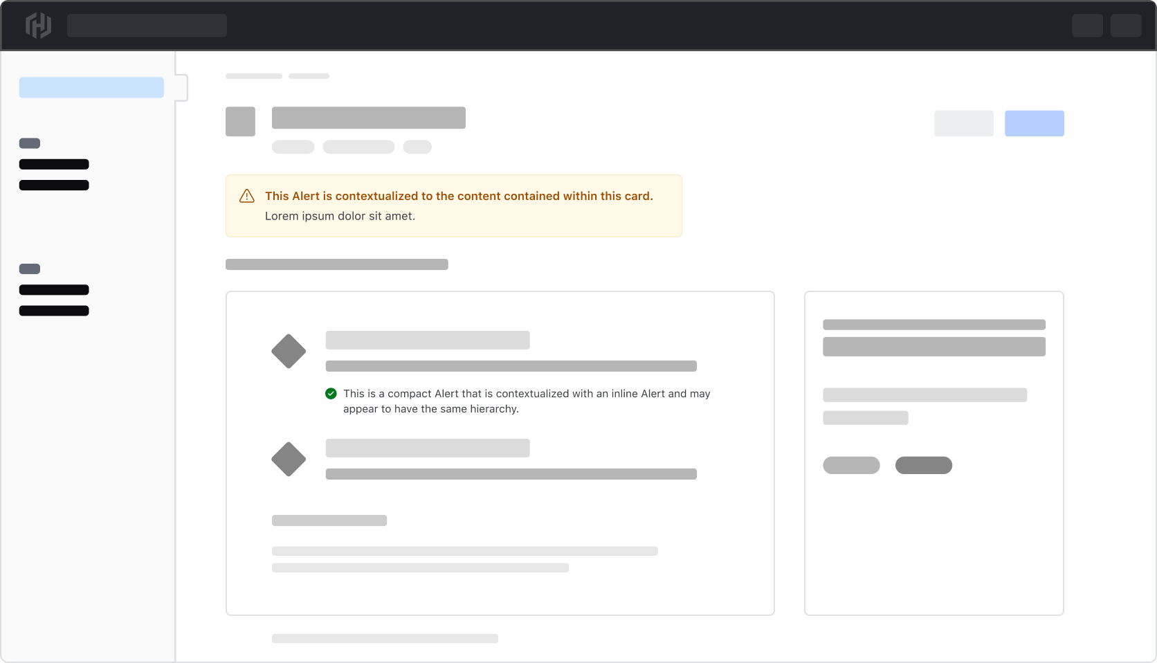 Example of different Alert type placements